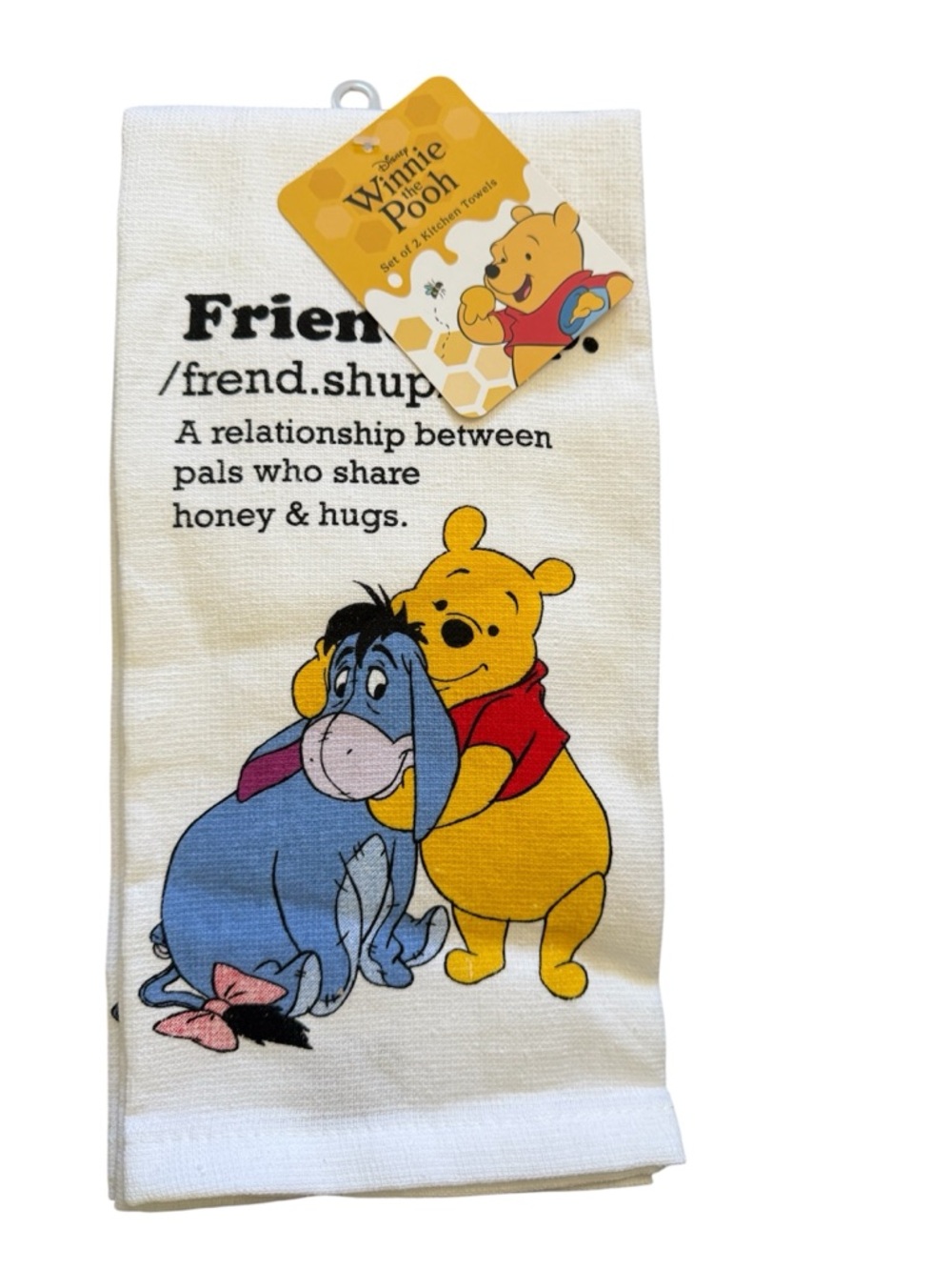 Disney Winnie The Pooh Set If 2 Kitche Towels “Friendship”